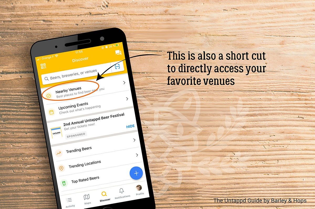 This is also a shortcut to directly access your favorite venues.